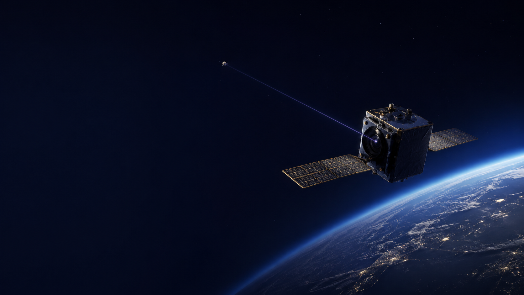 Illustration d’un terminal de communication optique en orbite basse